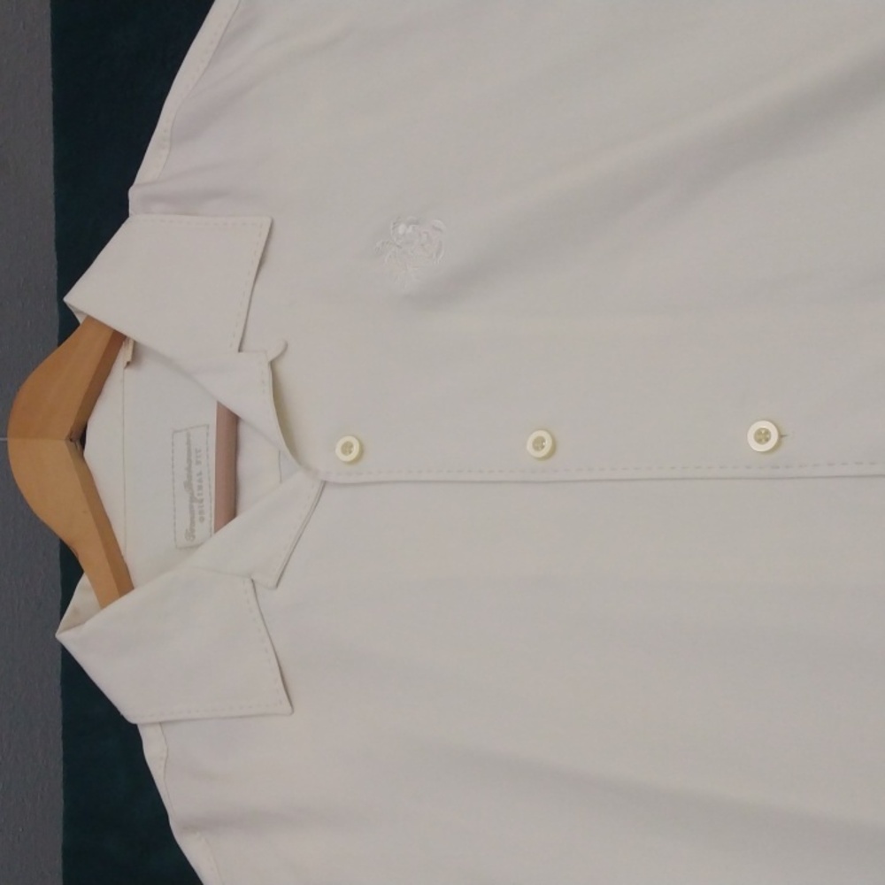 Tommy Bahama Cream Silk Shirt w/Tropical Mickey Mouse Logo (Large)